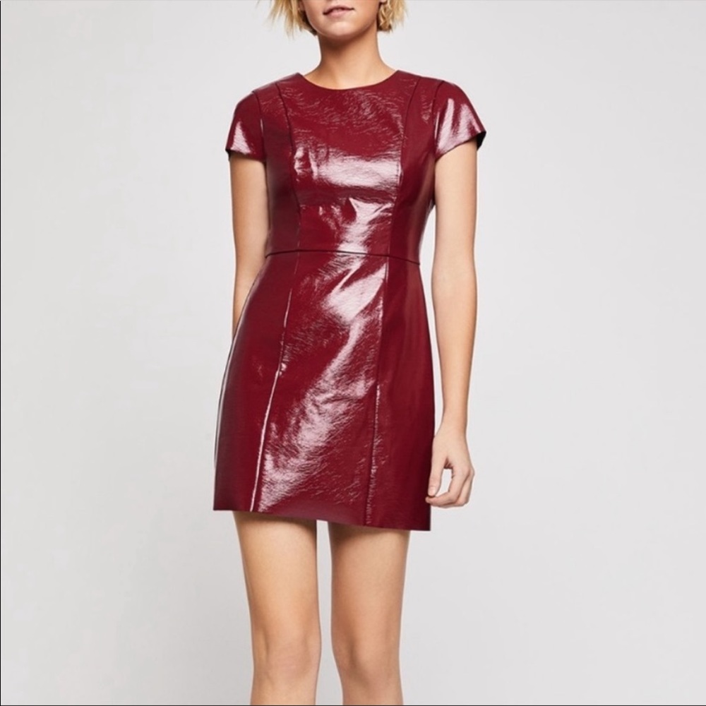BCBGenaration NWT burgundy patent mini dress